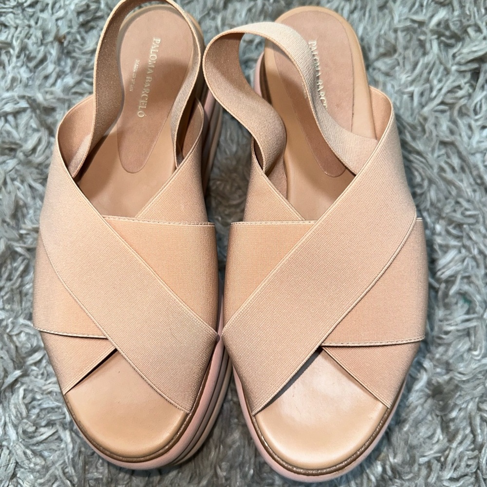 Paloma‎ Barcelo Strappy Stretch Platform Sandals EUC Size 40 EU (US 9-9.5)